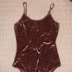Forever21 velvet pink body suit